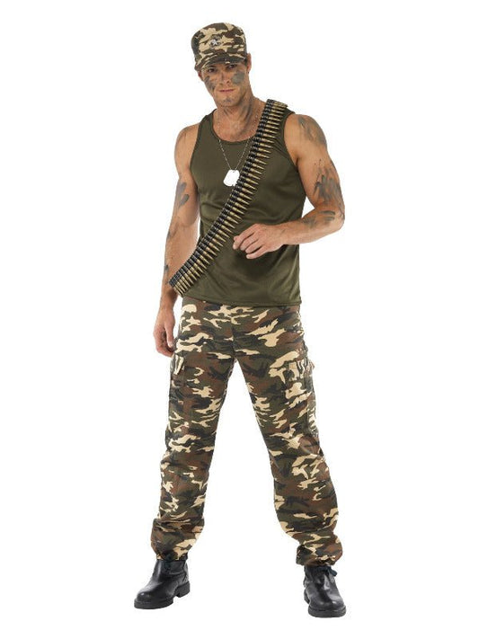 Deluxe Khaki Camo Costume, Male, Khaki Green - Adult Weekender