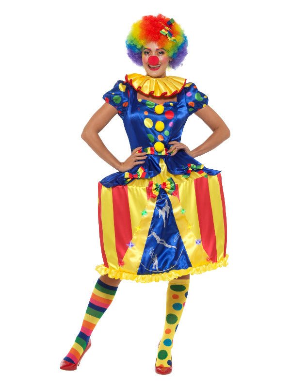 Deluxe Light Up Carousel Clown Costume, Multi - Colo - Adult Weekender