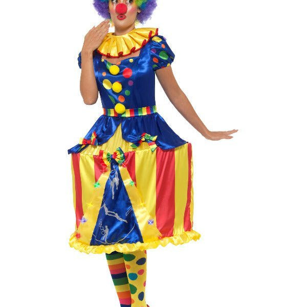 Deluxe Light Up Carousel Clown Costume, Multi - Colo - Adult Weekender