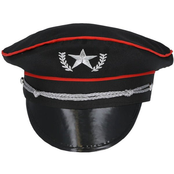 Deluxe Military Hat, Black - Adult Weekender