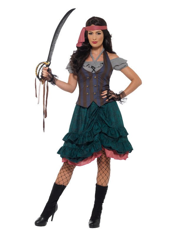 Deluxe Pirate Wench Costume, Multi - Coloured - Adult Weekender