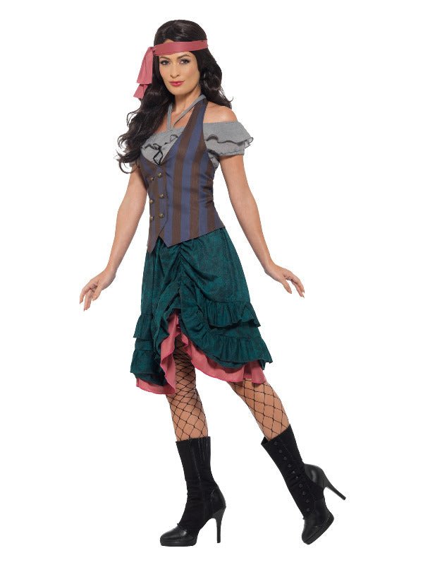 Deluxe Pirate Wench Costume, Multi - Coloured - Adult Weekender