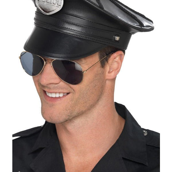 Deluxe Police Hat, Black - Adult Weekender