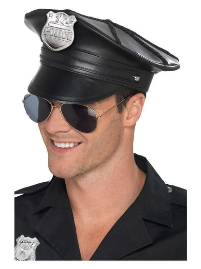 Deluxe Police Hat, Black - Adult Weekender