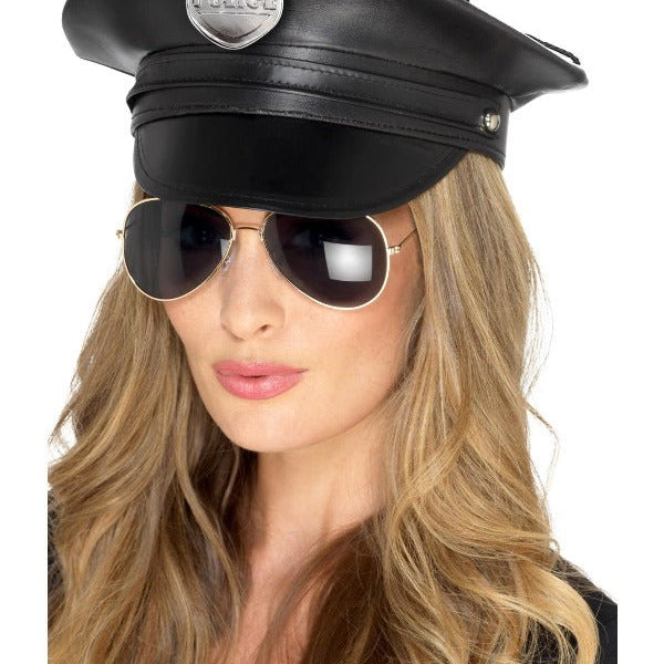 Deluxe Police Hat, Black - Adult Weekender