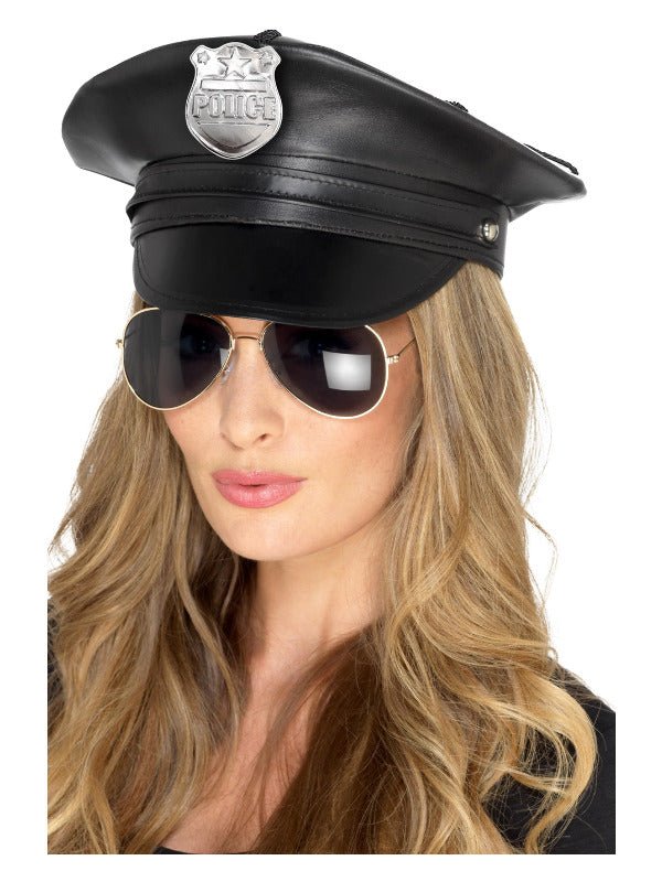 Deluxe Police Hat, Black - Adult Weekender