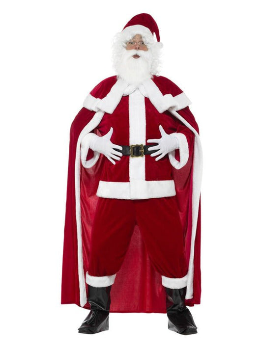 Deluxe Santa Claus Costume with Trousers, Red - Adult Weekender