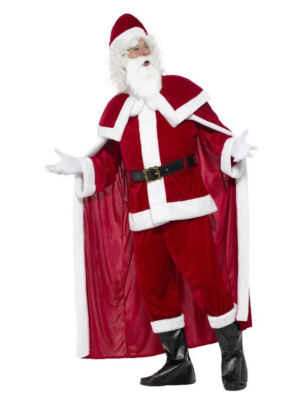 Deluxe Santa Claus Costume with Trousers, Red - Adult Weekender