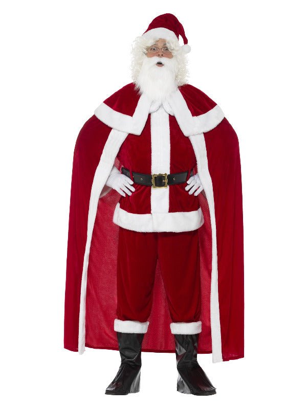 Deluxe Santa Claus Costume with Trousers, Red - Adult Weekender