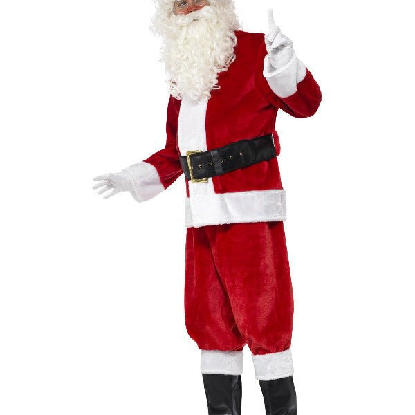 Deluxe Santa Costume & Hat, Red - Adult Weekender