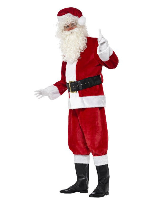 Deluxe Santa Costume &amp; Hat, Red - Adult Weekender