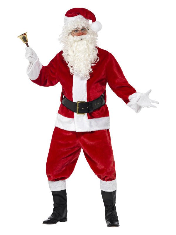 Deluxe Santa Costume &amp; Hat, Red - Adult Weekender