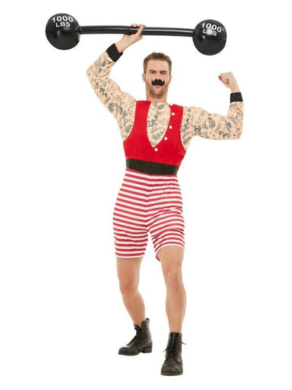 Deluxe Strongman Costume, Red & White - Adult Weekender