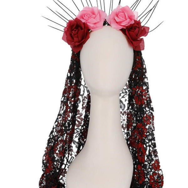 Deluxe Sunburst Day of the Dead Headband - Adult Weekender
