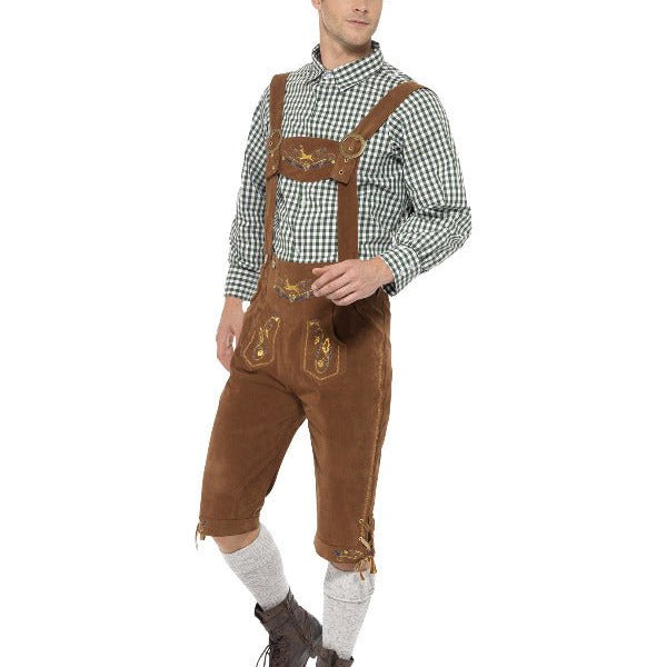 Deluxe Traditional Hans Bavarian Costume, Green - Adult Weekender