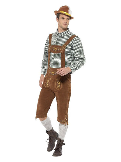 Deluxe Traditional Hans Bavarian Costume, Green - Adult Weekender
