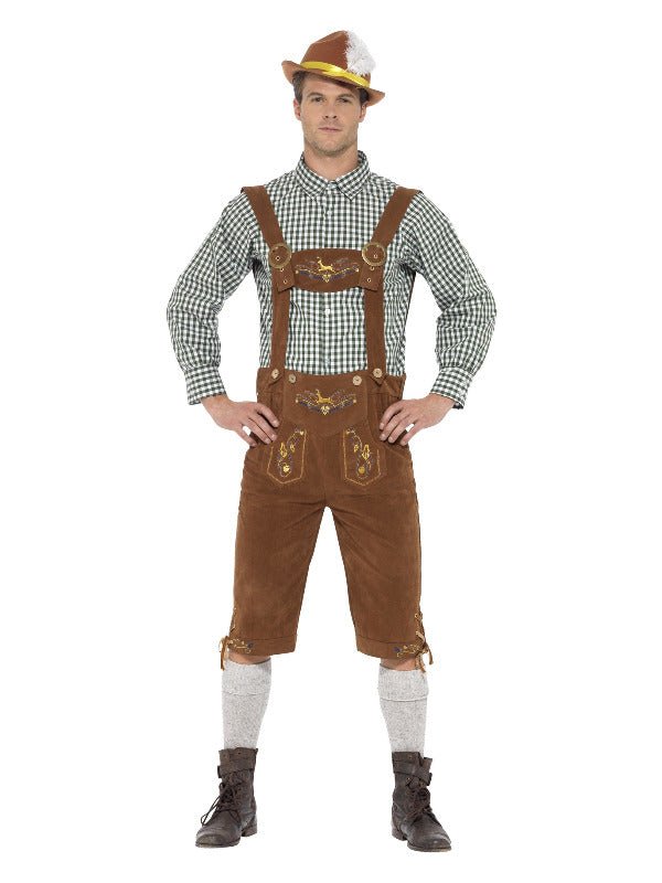 Deluxe Traditional Hans Bavarian Costume, Green - Adult Weekender