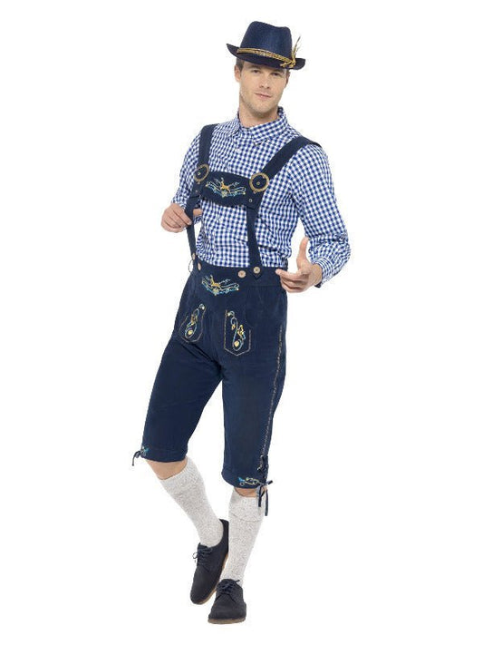 Deluxe Traditional Rutger Bavarian Costume, Blue - Adult Weekender