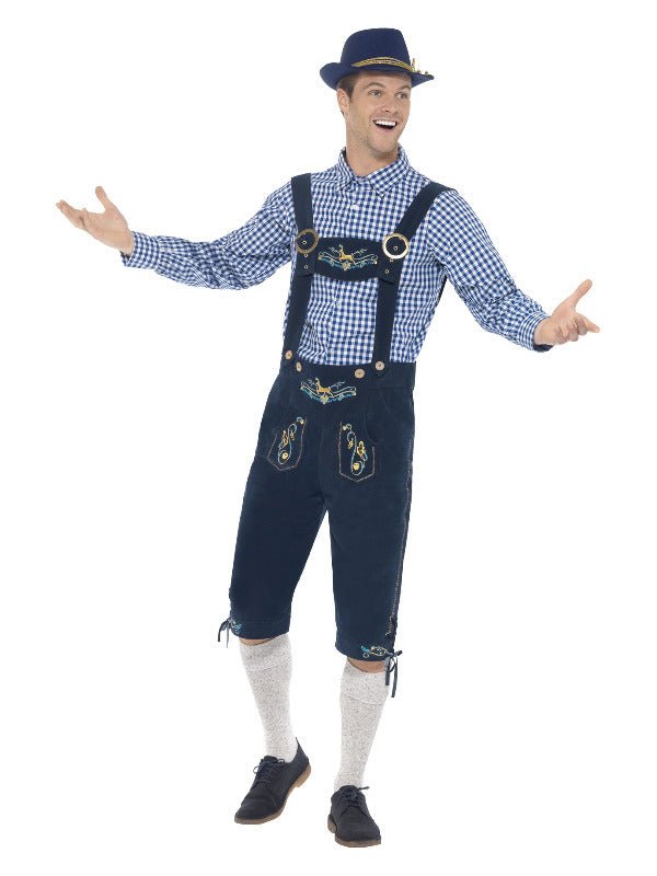 Deluxe Traditional Rutger Bavarian Costume, Blue - Adult Weekender