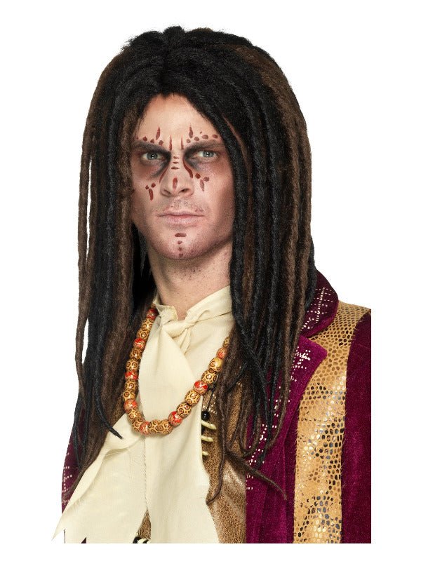 Deluxe Voodoo Dreadlock Wig, Brown &amp; Black - Adult Weekender