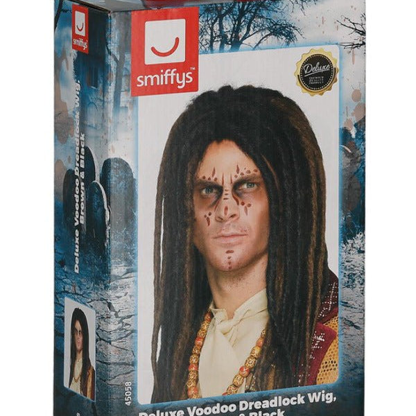 Deluxe Voodoo Dreadlock Wig, Brown & Black - Adult Weekender