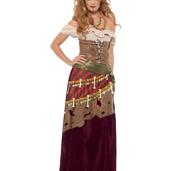 Deluxe Voodoo Priestess Costume, Multi - Coloured - Adult Weekender