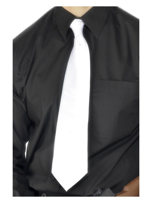 Deluxe White Gangster Tie, White - Adult Weekender