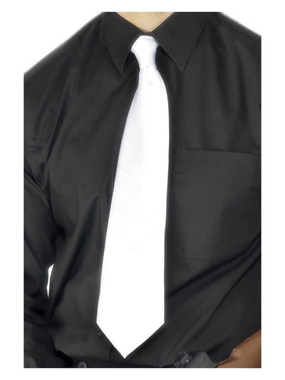 Deluxe White Gangster Tie, White - Adult Weekender