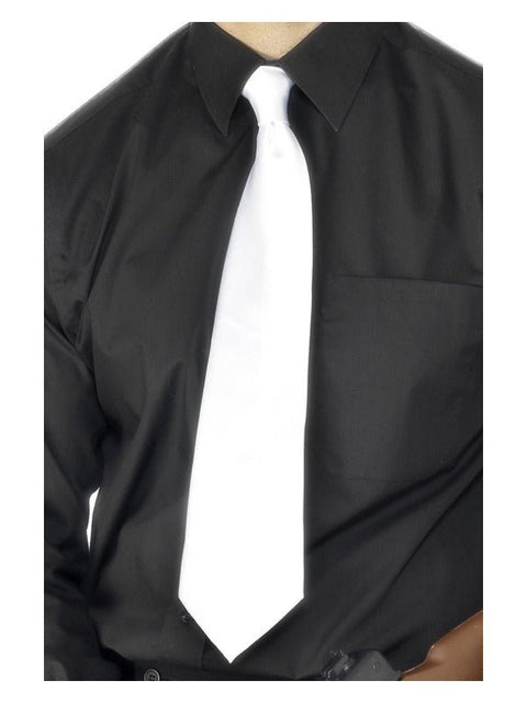 Deluxe White Gangster Tie, White - Adult Weekender