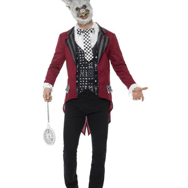 Deluxe White Rabbit Costume, Red - Adult Weekender