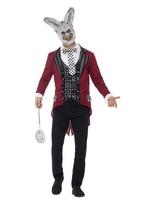Deluxe White Rabbit Costume, Red - Adult Weekender