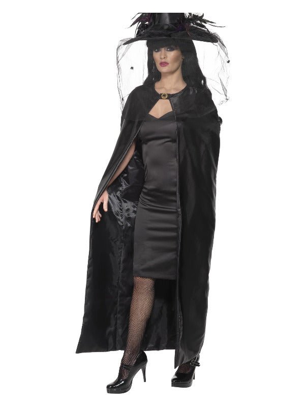 Deluxe Witch Cape, Black - Adult Weekender