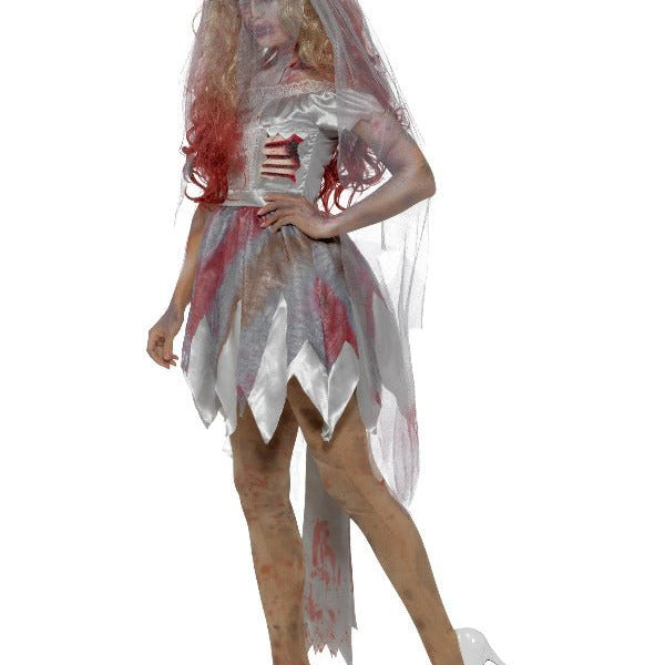 Deluxe Zombie Bride Costume, Grey - Adult Weekender