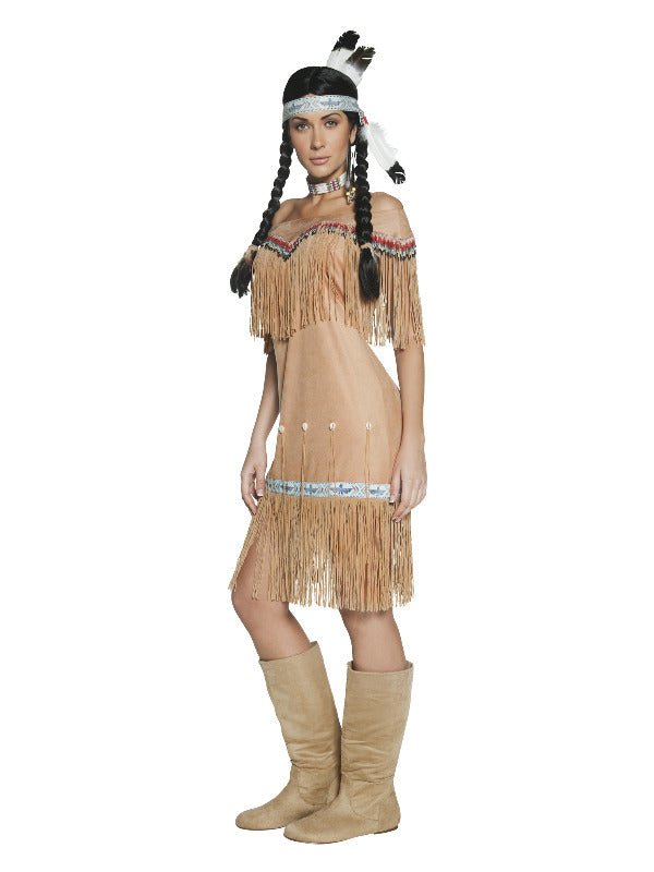 DeluxeNative American Inspired Lady Costume, Beige - Adult Weekender