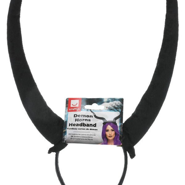 Demon Horns Headband, Black - Adult Weekender