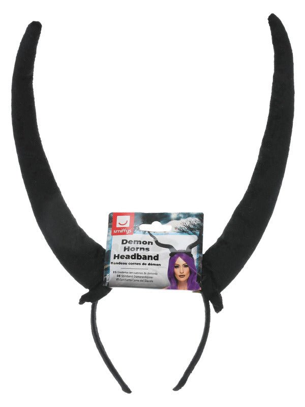 Demon Horns Headband, Black - Adult Weekender