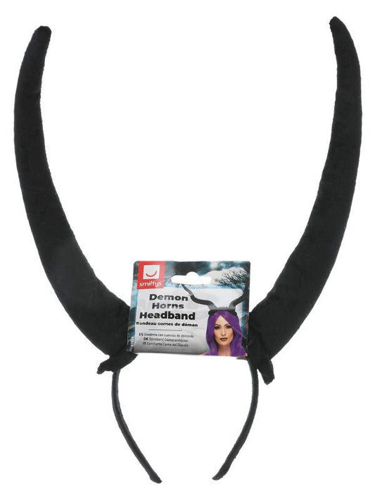 Demon Horns Headband, Black - Adult Weekender