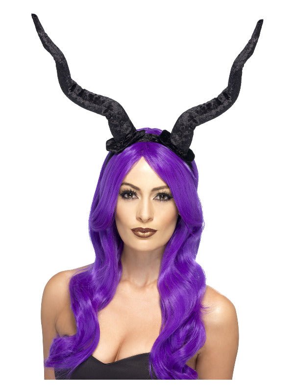 Demon Horns Headband, Black - Adult Weekender