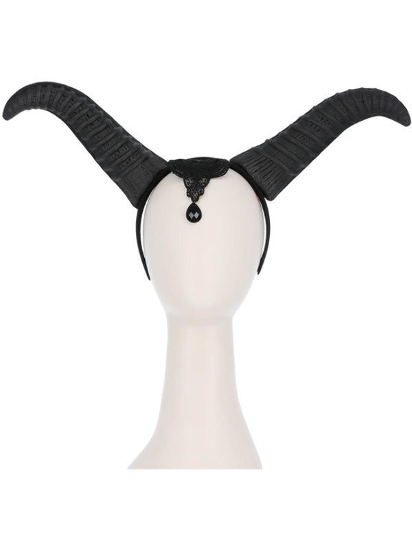 Demonic Queen Horns, on Headband, Black - Adult Weekender