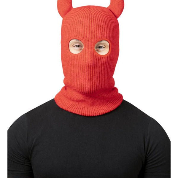 Devil Balaclava Ski Mask, with Horns - Adult Weekender