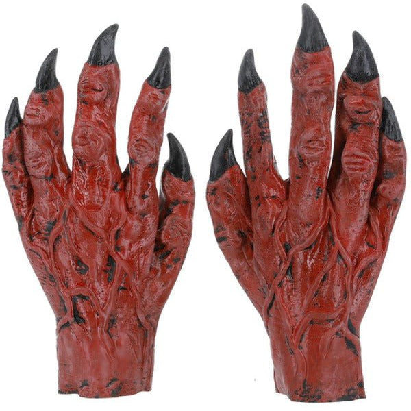 Devil Hands, Latex, Red - Adult Weekender