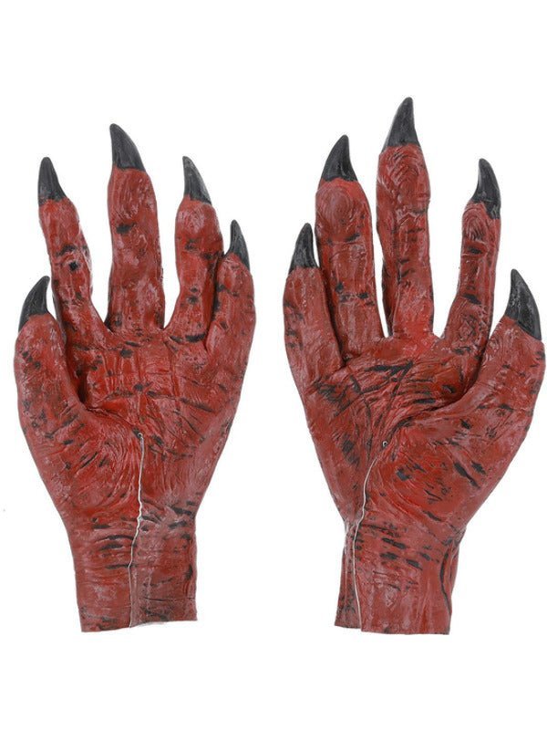 Devil Hands, Latex, Red - Adult Weekender