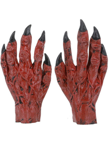 Devil Hands, Latex, Red - Adult Weekender