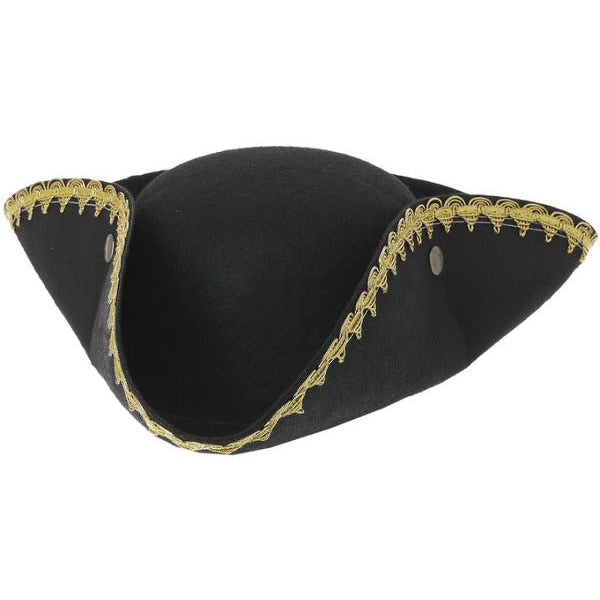 Dick Turpin Tricorn Hat, Black - Adult Weekender