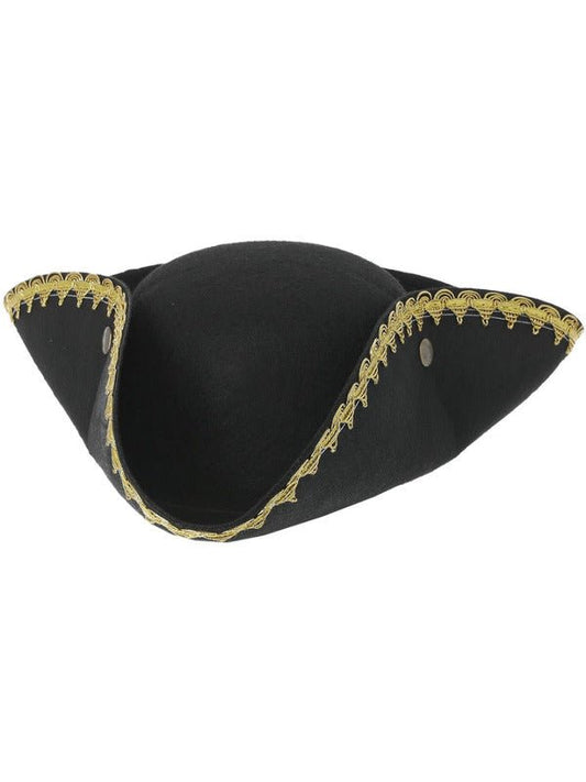 Dick Turpin Tricorn Hat, Black - Adult Weekender