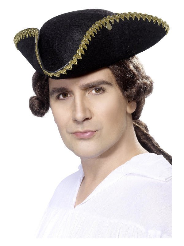 Dick Turpin Tricorn Hat, Black - Adult Weekender