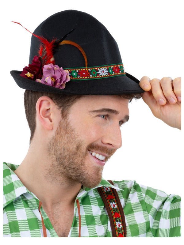 Dirndl Trenker Hat, with Feathers & Flowers - Adult Weekender
