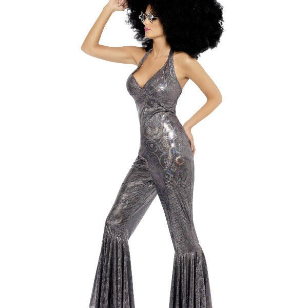 Disco Diva Costume, Silver - Adult Weekender
