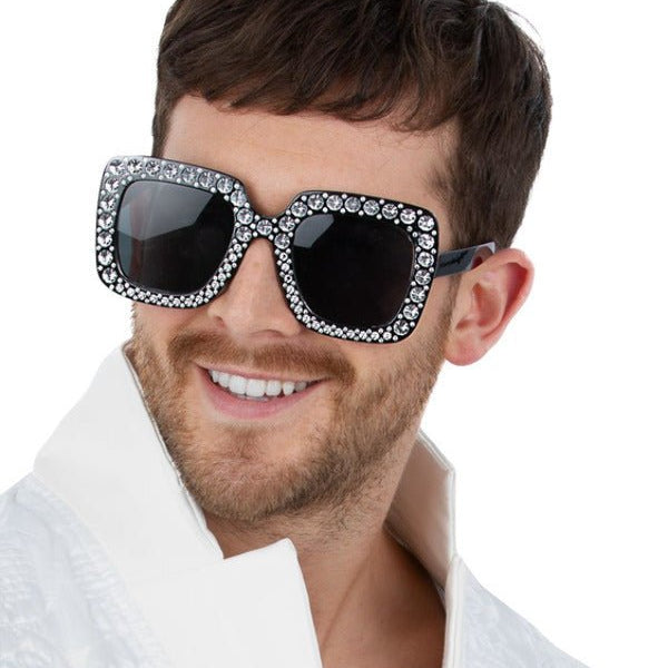 Disco Jewelled Specs, Black - Adult Weekender