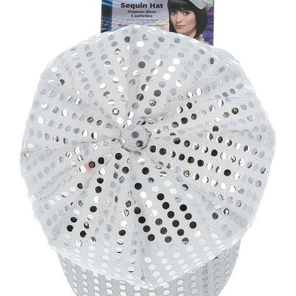Disco Sequin Hat, Silver - Adult Weekender